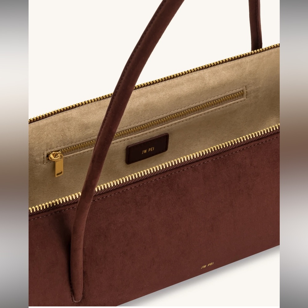 NWT JW Pei Nova Shoulder Brown Suede Bag - Picture 3 of 5